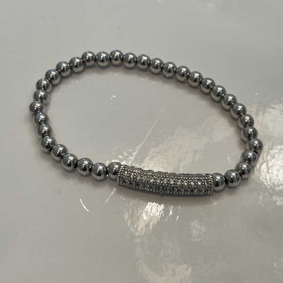 BRACELETS Lot Of 5 Multi Coloured Glass Beads, Silver Black Coppery Stretchy. - Picture 6 of 13